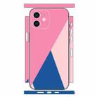 For iPhone 12 mini Geometric Style All-inclusive PET Phone Decal Adhesive Sticker(Rose Pink) - 1