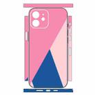 For iPhone 12 mini Geometric Style All-inclusive PET Phone Decal Adhesive Sticker(Rose Pink) - 2