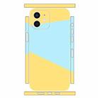 For iPhone 12 mini Geometric Style All-inclusive PET Phone Decal Adhesive Sticker(Yellow Blue) - 1