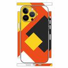 For iPhone 12 Pro Geometric Style All-inclusive PET Phone Decal Adhesive Sticker(Yellow Square) - 1