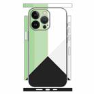 For iPhone 12 Pro Geometric Style All-inclusive PET Phone Decal Adhesive Sticker(Black Green) - 1