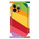 For iPhone 12 Pro Geometric Style All-inclusive PET Phone Decal Adhesive Sticker(Red Yellow Twill) - 1