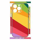 For iPhone 12 Pro Geometric Style All-inclusive PET Phone Decal Adhesive Sticker(Red Yellow Twill) - 2