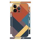 For iPhone 12 Pro Geometric Style All-inclusive PET Phone Decal Adhesive Sticker(Dark Blue Brown) - 1