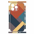 For iPhone 12 Pro Geometric Style All-inclusive PET Phone Decal Adhesive Sticker(Dark Blue Brown) - 2