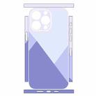 For iPhone 12 Pro Geometric Style All-inclusive PET Phone Decal Adhesive Sticker(Dark Purple White) - 2