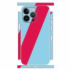 For iPhone 12 Pro Geometric Style All-inclusive PET Phone Decal Adhesive Sticker(Blue Red) - 1