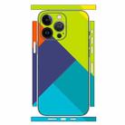 For iPhone 12 Pro Max Geometric Style All-inclusive PET Phone Decal Adhesive Sticker(Dark Purple Green) - 1