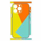 For iPhone 12 Pro Max Geometric Style All-inclusive PET Phone Decal Adhesive Sticker(Orange Yellow) - 2