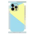 For iPhone 12 Pro Max Geometric Style All-inclusive PET Phone Decal Adhesive Sticker(Blue Yellow) - 1