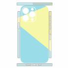 For iPhone 12 Pro Max Geometric Style All-inclusive PET Phone Decal Adhesive Sticker(Blue Yellow) - 2