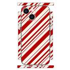 For iPhone 13 Geometric Style All-inclusive PET Phone Decal Adhesive Sticker(Red White Twill) - 1