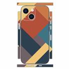 For iPhone 13 Geometric Style All-inclusive PET Phone Decal Adhesive Sticker(Dark Blue Brown) - 1