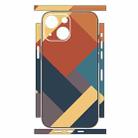 For iPhone 13 Geometric Style All-inclusive PET Phone Decal Adhesive Sticker(Dark Blue Brown) - 2