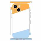 For iPhone 13 Geometric Style All-inclusive PET Phone Decal Adhesive Sticker(White Blue) - 1