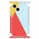 For iPhone 13 Geometric Style All-inclusive PET Phone Decal Adhesive Sticker(Orange Blue) - 1