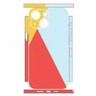 For iPhone 13 Geometric Style All-inclusive PET Phone Decal Adhesive Sticker(Orange Blue) - 2