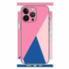 For iPhone 13 Pro Geometric Style All-inclusive PET Phone Decal Adhesive Sticker(Rose Pink) - 1