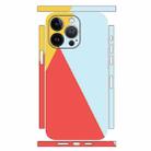 For iPhone 13 Pro Geometric Style All-inclusive PET Phone Decal Adhesive Sticker(Orange Blue) - 1