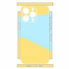 For iPhone 13 Pro Geometric Style All-inclusive PET Phone Decal Adhesive Sticker(Yellow Blue) - 2