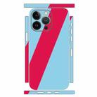 For iPhone 13 Pro Max Geometric Style All-inclusive PET Phone Decal Adhesive Sticker(Blue Red) - 1