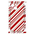 For iPhone 14 Geometric Style All-inclusive PET Phone Decal Adhesive Sticker(Red White Twill) - 2