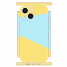 For iPhone 14 Geometric Style All-inclusive PET Phone Decal Adhesive Sticker(Yellow Blue) - 1