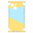 For iPhone 14 Geometric Style All-inclusive PET Phone Decal Adhesive Sticker(Yellow Blue) - 2