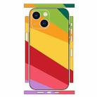 For iPhone 14 Plus Geometric Style All-inclusive PET Phone Decal Adhesive Sticker(Red Yellow Twill) - 1