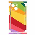 For iPhone 14 Plus Geometric Style All-inclusive PET Phone Decal Adhesive Sticker(Red Yellow Twill) - 2