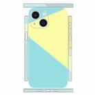 For iPhone 14 Plus Geometric Style All-inclusive PET Phone Decal Adhesive Sticker(Blue Yellow) - 1