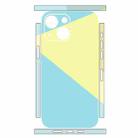 For iPhone 14 Plus Geometric Style All-inclusive PET Phone Decal Adhesive Sticker(Blue Yellow) - 2