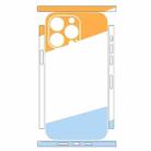 For iPhone 14 Pro Max Geometric Style All-inclusive PET Phone Decal Adhesive Sticker(White Blue) - 2