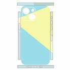 For iPhone 15 Geometric Style All-inclusive PET Phone Decal Adhesive Sticker(Blue Yellow) - 2