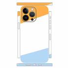 For iPhone 15 Pro Max Geometric Style All-inclusive PET Phone Decal Adhesive Sticker(White Blue) - 1