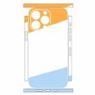 For iPhone 15 Pro Max Geometric Style All-inclusive PET Phone Decal Adhesive Sticker(White Blue) - 2
