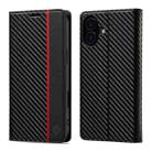 For iPhone 16 Plus LC.IMEEKE Carbon Fiber Leather Phone Case(Vertical Black) - 1