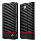 For iPhone 16e LC.IMEEKE Carbon Fiber Leather Phone Case(Horizontal Black) - 1