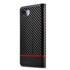 For iPhone 16e LC.IMEEKE Carbon Fiber Leather Phone Case(Horizontal Black) - 3