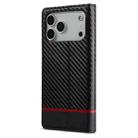 For iPhone 17 Pro LC.IMEEKE Carbon Fiber Leather Phone Case(Horizontal Black) - 3