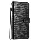 For iPhone 16 Plus Crocodile Texture Horizontal Flip Leather Phone Case(Black) - 3