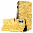 For iPhone 16 Plus Crocodile Texture Horizontal Flip Leather Phone Case(Yellow) - 1