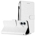 For iPhone 16 Crocodile Texture Horizontal Flip Leather Phone Case(White) - 1