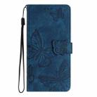 For iPhone 16 Pro Skin-feel Embossed Butterfly Leather Phone Case(Blue) - 3