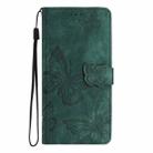 For iPhone 16 Pro Skin-feel Embossed Butterfly Leather Phone Case(Green) - 3