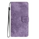 For iPhone 16 Plus Skin-feel Embossed Butterfly Leather Phone Case(Purple) - 3