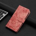 For iPhone 16 Skin-feel Embossed Butterfly Leather Phone Case(Pink) - 2