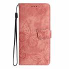 For iPhone 16 Skin-feel Embossed Butterfly Leather Phone Case(Pink) - 3