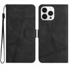 For iPhone 16 Pro Max Skin-feel Stitching Leather Phone Case(Black) - 1