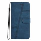 For iPhone 16 Pro Max Skin-feel Stitching Leather Phone Case(Blue) - 3